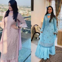 Designer long kurta palazzo suit